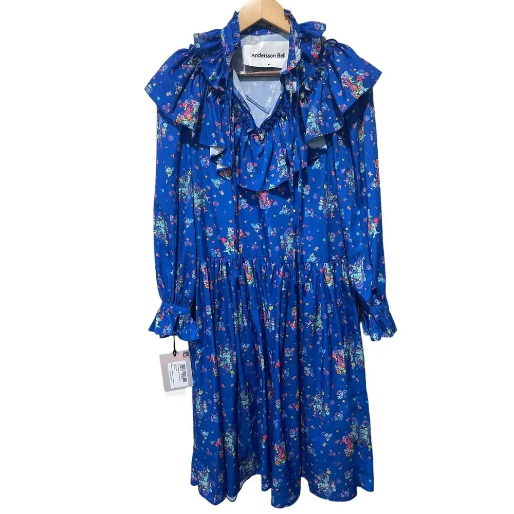 Andersson Bell Flower Bear Print‎ Ruffle Dress Size XS